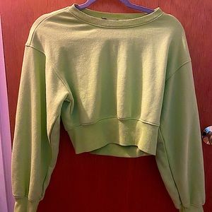 lime green forever 21 cropped shirt